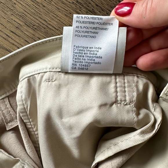 Adriano Goldschmied Faux Leather Pants, Size 26 - Luxe Beige - Picture 8 of 9